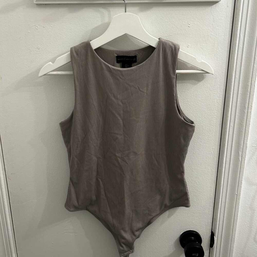 House of Harlow 1960 Gray Ribbed Bodysuit - Size S